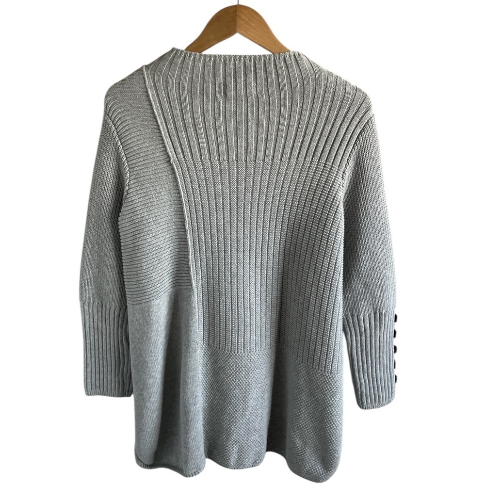 Habitat Textured Mock Neck Sweater 100% Cotton Gray Small Minimalist Neutral - Picture 5 of 14